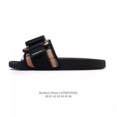 新品公司级 Burberry 巴宝莉 经典复古 时尚简约 网布透气 舒适轻便 露趾 平底 套穿 一字 拖鞋 4076218巴宝莉拖鞋！轻奢感拉满的夏日必备！整个