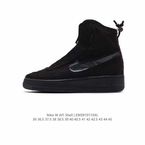 公司级 Nike Af1 Shell Nike 耐克正品af1 Shell 男女子高帮绑带尼龙机能板鞋。Nike Af1 Shell 运动鞋设计灵感源于当季的外