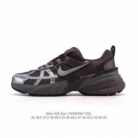 Nike 耐克 V2K Run 减震防滑 复古低帮运动跑步鞋 超火复古跑鞋，采用太空革组合呼吸网眼布鞋面材质，搭载正确4层组合底模，嵌入Tpu加固稳定模块,双层 - 点击图像关闭