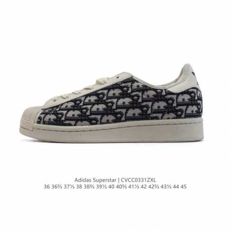 阿迪达斯 Adidas Superstar 2025年新款鞋子 蛇年新款 迪奥联名 经典贝壳头系列 新款休闲板鞋潮流男女士运动鞋 。鞋面织物拼接材质 标志性的贝 - 点击图像关闭