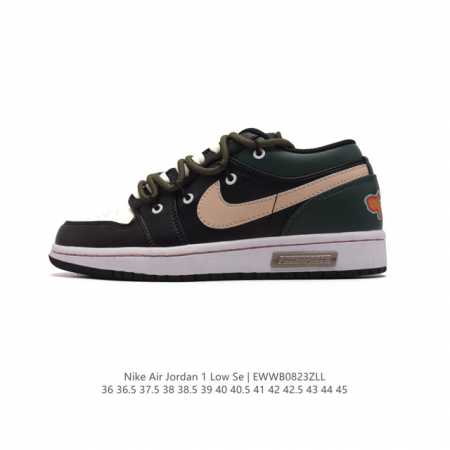 特价 Nike 耐克 原楦原纸版开发版型，采用牛培移膜软皮革材质鞋面，中底注胶孔内置真sole气垫耐克nike Air Jordan 1 Low Gs Whit - 点击图像关闭