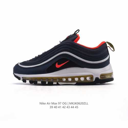 耐克Nike休闲鞋 经典 气垫 Air Max 97 子弹气垫低帮运动鞋。Air Max '97 运动跑鞋以流线型鞋身和卓越科技为热爱运动的你造就全方位防护，强