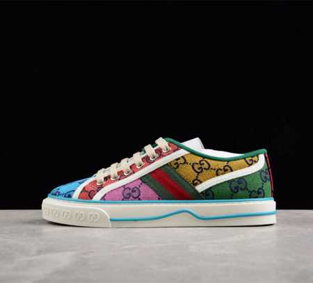 纯原级 Gucci Tennis 1977 Print Sneaker 古驰帆布印花复古休闲运动板鞋 独家定制 全身20几个细节点全部做到一致还原 吊打市 - 点击图像关闭