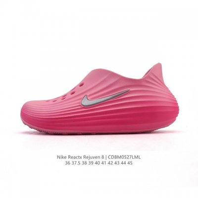 新品 耐克 Nike Reactx Rejuven8 沙滩鞋 柔软回弹耐磨透气凉拖鞋 25夏季新款轻便透气洞洞鞋外穿休闲运动鞋 Hv5060-002 采用质感柔