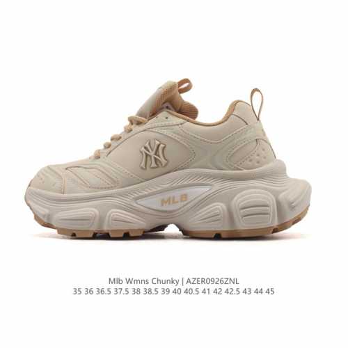 公司级 美职棒 Mlb Bigball Chunky 纽约洋基队厚底增高老爹鞋男女复古鞋中性纽约洋基队休闲经典运动鞋。加厚鞋底，侧面有撞色Ny标识，打造出时尚外