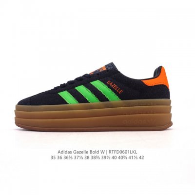 真标 阿迪达斯 Adidas 2025年新款 新年鞋子 三叶草 Gazelle Bold复古怀旧风厚底增高运动板鞋潮。阿迪达斯万年不败的人气鞋款Gazelle