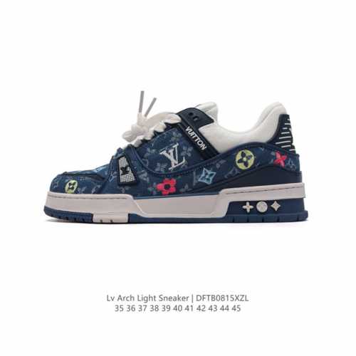 公司级 路易威登 Louis Vuitton Lv路易威登板鞋 时尚运动鞋 潮厚底增高鞋 。舒适防滑底和百搭性霸屏整个时尚娱乐圈，细节调整完美主义！鞋面采用柔软