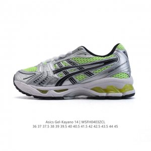 真标 亚瑟士 Asics Gel-Kayano 14 运动休闲透气专业缓震慢跑鞋。采用工程弹性双层再生网格密度鞋面材质，后跟3D可视Gel缓震乳胶物料，升级Ff