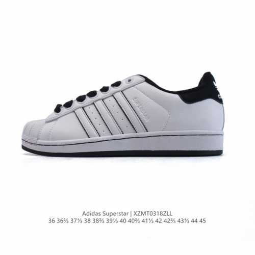 130 阿迪达斯 Adidas Superstar 三叶草经典贝壳头系列 新款休闲板鞋潮流男女士运动鞋 。鞋面柔软皮革材质 标志性的贝壳鞋头，锯齿三条纹，简约的