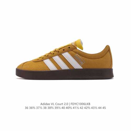 Adidas T头鞋 阿迪达斯 Vl Court 2.0 Shoes 运动休闲板鞋小白鞋，这款t形鞋头运动鞋,力求无论球场或街头,皆显耀眼出众。采用绒面革和牛皮