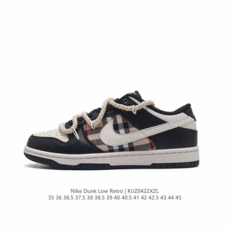 耐克 Nike Dunk Low 运动鞋复古板鞋 解构绑带 双鞋带，尽情迈步，彰显个性风采。采用天然皮革，经久耐穿，塑就如元年款 Dunk 般的复古质感。鞋头透 - 点击图像关闭