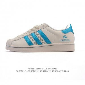 公司级 真标 阿迪达斯 Adidas Superstar 2025年新款鞋子 蛇年新款经典贝壳头系列 新款休闲板鞋潮流男女士运动鞋 鞋面柔软皮革拼接材质 标志性