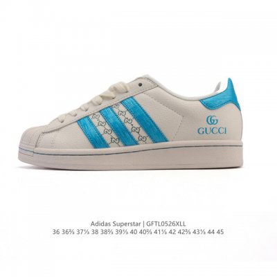 公司级 真标 阿迪达斯 Adidas Superstar 2025年新款鞋子 蛇年新款经典贝壳头系列 新款休闲板鞋潮流男女士运动鞋 鞋面柔软皮革拼接材质 标志性