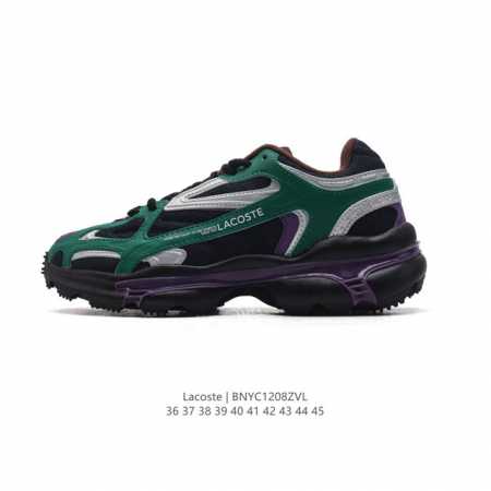 Lacoste 时尚户外休闲潮流系列运动鞋 厚底增高老爹鞋 广东大厂品质全新工艺升级 品质毋庸置疑 全新原厂包装鞋盒 透气网面鞋面，搭配防臭防腐真皮乳胶鞋垫，给 - 点击图像关闭