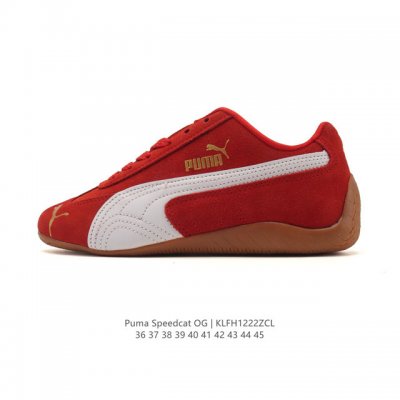 puma Speedcat Og 彪马极速赛车系列 低帮德训风拼接复古百搭休闲运动赛车鞋 鞋款从80、90年代赛车手所穿的防火赛车鞋为原型，鞋身线条模仿了赛车的