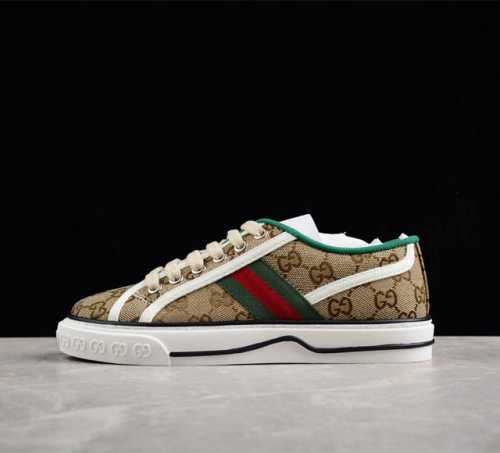 纯原级 Gucci Tennis 1977 Print Sneaker 古驰帆布印花复古休闲运动板鞋 独家定制 全身20几个细节点全部做到一致还原 吊打市