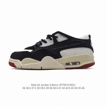耐克 新款 Nike Air Jordan 4 Retro Og 低帮 迈克尔 乔丹aj4代乔4 复古休闲运动文化篮球鞋。秉承轻量化的速度型篮球鞋设计思想完成设 - 点击图像关闭