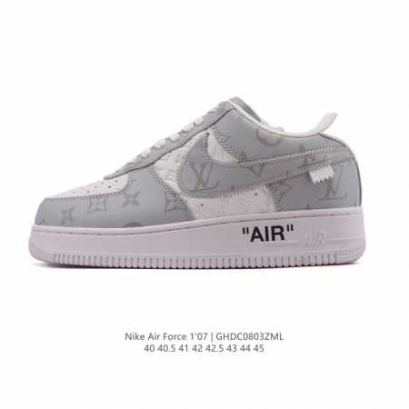 特价原价 元 公司级 Louis Vuitton X Nike Air Force 1 Low 路易威登联名 耐克 空军一号 Af1 低帮百搭休闲厚底增高运动板 - 点击图像关闭