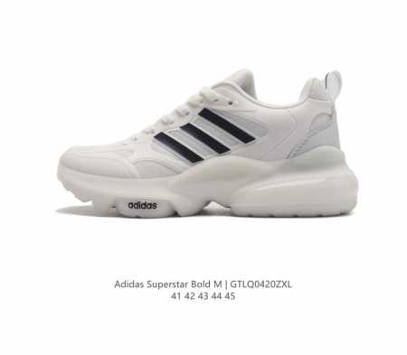 Adidas Superstar Bold W 阿迪达斯 时尚复古运动鞋 经典三斜纹 复古款轻盈缓震舒适休闲运动鞋厚底增高老爹鞋潮男士慢跑鞋。 类型：男鞋 货号 - 点击图像关闭