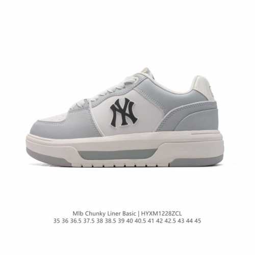 Mlb Chunky Liner Basic 人气单品学长鞋系列轻量增高厚底百搭休闲运动板鞋 男女轻便胶鞋 高级街头休閒品牌鞋。Mlb Chunky Liner