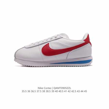 新款 耐克 Nk Classic Cortez Leather 阿甘复古初代皮革运动慢跑鞋。Nike Classic Cortez 鞋款是 Nike 元年款跑步 - 点击图像关闭