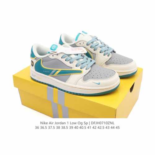 公司级 头层皮 真标 耐克 Nike Air Jordan 1 Low Og Sp Military Blue Aj1乔1倒勾 2025年新款 蛇年新款 低帮篮