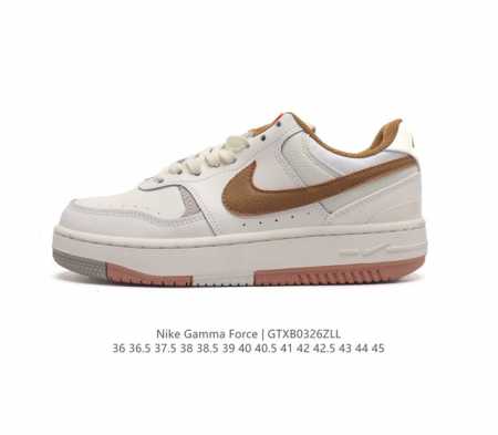 耐克 Nike Gamma Force 防滑减震耐磨低帮复古运动鞋休闲板鞋 Nike Gamma Force 运动鞋采用分层设计 混搭天然皮革和合成材质 焕新经 - 点击图像关闭