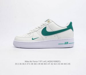 头层皮 全掌气垫 耐克男女鞋 Nike Air Force 1 '07 Lv8 空军一号运动鞋 Af1 时尚休闲篮球板鞋 设计灵感源自摔跤运动 助你发挥天赋 震