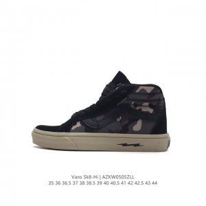 Vans 范斯sk8-Hi 男女高帮滑板鞋-复古休闲运动鞋-Vans范斯。Vans推出的sk8-Hi板鞋，以经典的款性和高帮设计呈现，鞋面采用优质织物材质打造，