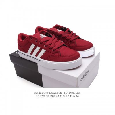 ADIDAS 阿迪达斯 GVP CANVAS STR 男女鞋 网球文化鞋 校园板鞋 低帮系带 帆布鞋 三叶草运动鞋。EVA中底轻质而且舒适，全橡胶大底经久耐用，