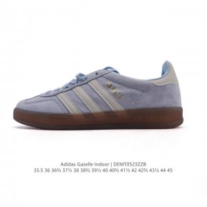 阿迪达斯 Adidas Originals Gazelle Indoor复古三叶草防滑透明橡胶板鞋经典运动鞋 这款经典鞋,忠于原版设计,缀撞色三条纹和鞋跟饰片