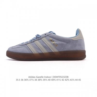 阿迪达斯 Adidas Originals Gazelle Indoor复古三叶草防滑透明橡胶板鞋经典运动鞋 这款经典鞋,忠于原版设计,缀撞色三条纹和鞋跟饰片