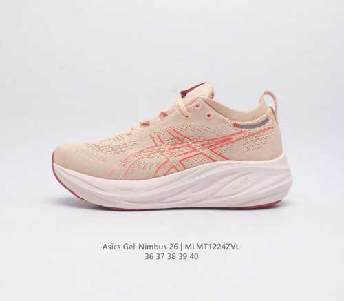 Asics Gel Nimbus26 2024 01#亚瑟士女鞋#跑步鞋 超厚底增高百搭老爹鞋 最舒适跑鞋 中底两大独家科技都带来全新能量 造就历来最软弹的 G