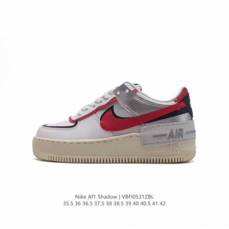 Nike 耐克低帮板鞋 空军一号 Af1马卡龙 Af1厚底增高百搭运动板鞋 Nike Air Force 1 “Shadow” 造型设计上与 Sacai X N - 点击图像关闭