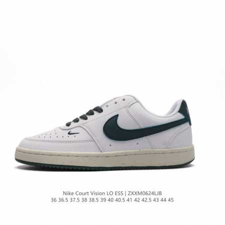耐克Nike Court Vision Low 校园风低帮复古篮球板鞋男女运动鞋。延续80年代复古篮球鞋，添加学院风细节。皮革组合鞋面，利落风格，重现复古篮球风 - 点击图像关闭