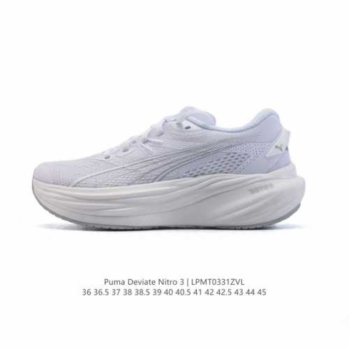 公司级 彪马 Puma Deviate Nitro3男女士2025年新款跑步鞋减震舒适缓冲回弹简约软底运动鞋注氮泡沫橡胶鞋垫耐磨防滑百搭老爹鞋 Deviate