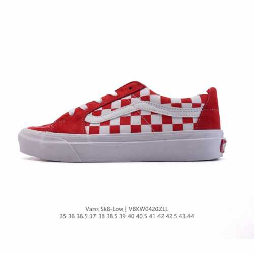 万斯 Vans Sk8-Low 经典款 小红书爆款低帮 棋盘格 休闲帆布硫化板鞋 工艺：硫化1:1 重量1:1、真标、原钢印、材质标、鞋型标、合格证 尺码：35
