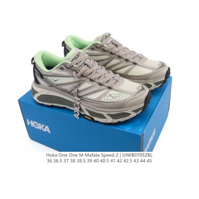 公司级 玛法特二代 Hoka One One Mafate Speed 2 Low 轻量低帮户外越野跑鞋 户外山脉越野轻量运动跑鞋。鞋面用轻的无缝架构，鞋带用了