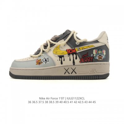 公司级 Af1耐克 Nike Air Force 1 ‘07 Low 空军一号 2025年 新款 猫和老鼠 Tom And Jerry 解构绑带 双鞋带 厚底增