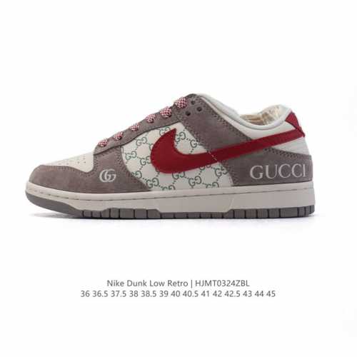 200 【真标】耐克 Nike Dunk Low Retro 运动鞋复古板鞋Gucci联名，作为 80 年代经典篮球鞋款，起初专为硬木球场打造，后来成为席卷街头