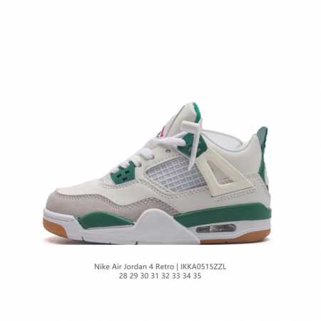 童鞋 耐克 Nike Air Jordan 4 Retro Og迈克尔 乔丹aj4代 Aj4 乔4 乔丹4代 中帮复古休闲运动文化篮球鞋儿童运动鞋。秉承轻量化的 - 点击图像关闭