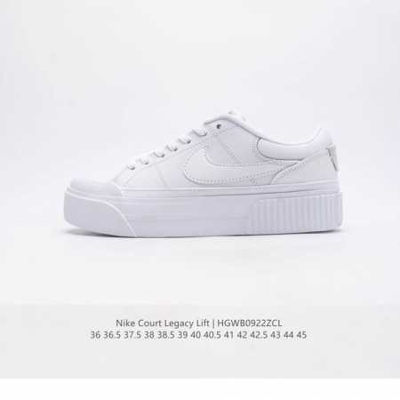 Nike 耐克 Court Legacy Lift 男女士运动鞋 运动厚底小白鞋 复古休闲鞋 上部和合成的 Strati 重叠,增加纹理、深度和透气性。 刺绣细 - 点击图像关闭