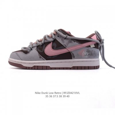 公司级 耐克 Nike Dunk Low Retro 运动鞋复古板鞋2025年新款 解构绑带 双鞋带，作为 80 年代经典篮球鞋款，起初专为硬木球场打造，后来成