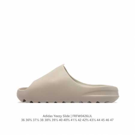 阿迪达斯 Adidas Yeezy Slide 经典运动拖鞋时尚厚底增高男女一字拖鞋。Yeezy Slide椰子拖鞋的外观十分吸引人，融合了舒适与时尚的元素，延 - 点击图像关闭