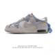 200 【公司级】耐克联名 Off-White X Nike Dunk Low 解构绑带 双鞋带 运动滑板鞋 鞋身侧边印有说明书式字样和烫银字样，外侧鞋带结构和
