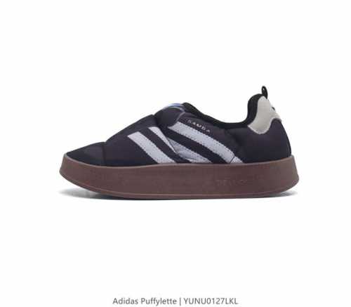 阿迪达斯 男女同款运动鞋 Adidas Puffylette 阿迪达斯三叶草 毛毛虫 复古百搭厚底增高运动板鞋 Adidas Originals Puffyle