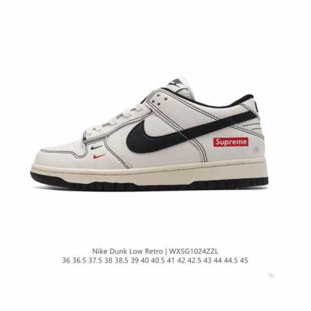 真标 耐克 Nike Dunk Low Retro 运动鞋复古滑板鞋。作为 80 年代经典篮球鞋款，起初专为硬木球场打造，后来成为席卷街头的时尚标杆，现以经典细 - 点击图像关闭