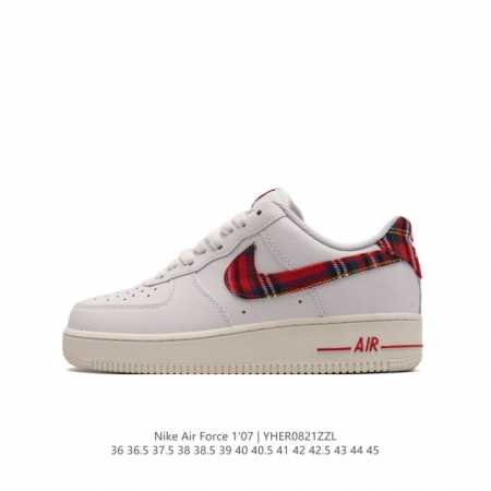 耐克 Nike Air Force 1 '07 Low 空军一号含气垫 低帮百搭厚底增高休闲运动板鞋。柔软、弹性十足的缓震性能和出色的中底设计，横跨复古与现代的 - 点击图像关闭