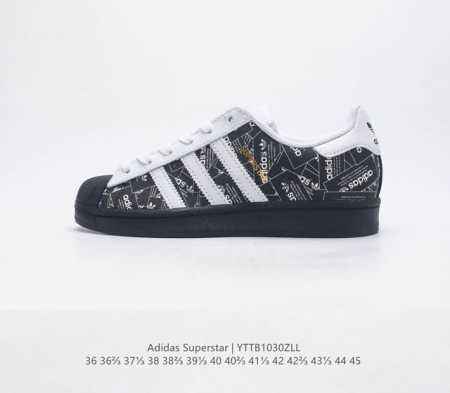 公司级头层皮 阿迪达斯 Adidas Superstar 三叶草经典贝壳头系列 新款休闲板鞋潮流男女士运动鞋 鞋面柔软皮革材质 标志性的贝壳鞋头 锯齿三条纹 简 - 点击图像关闭