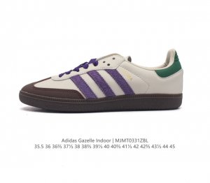 阿迪达斯 Adidas Originals Gazelle Indoor 复古三叶草防滑透明橡胶板鞋经典运动鞋 这款经典鞋,忠于原版设计,缀撞色三条纹和鞋跟饰片